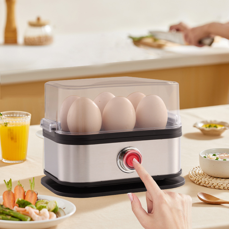 Stainless Steel Egg Boiler Small Mini Portable Egg Boiler Kitchen Egg Steamer Household Breakfast Machine Multifunctional Egg Boiling Machine
