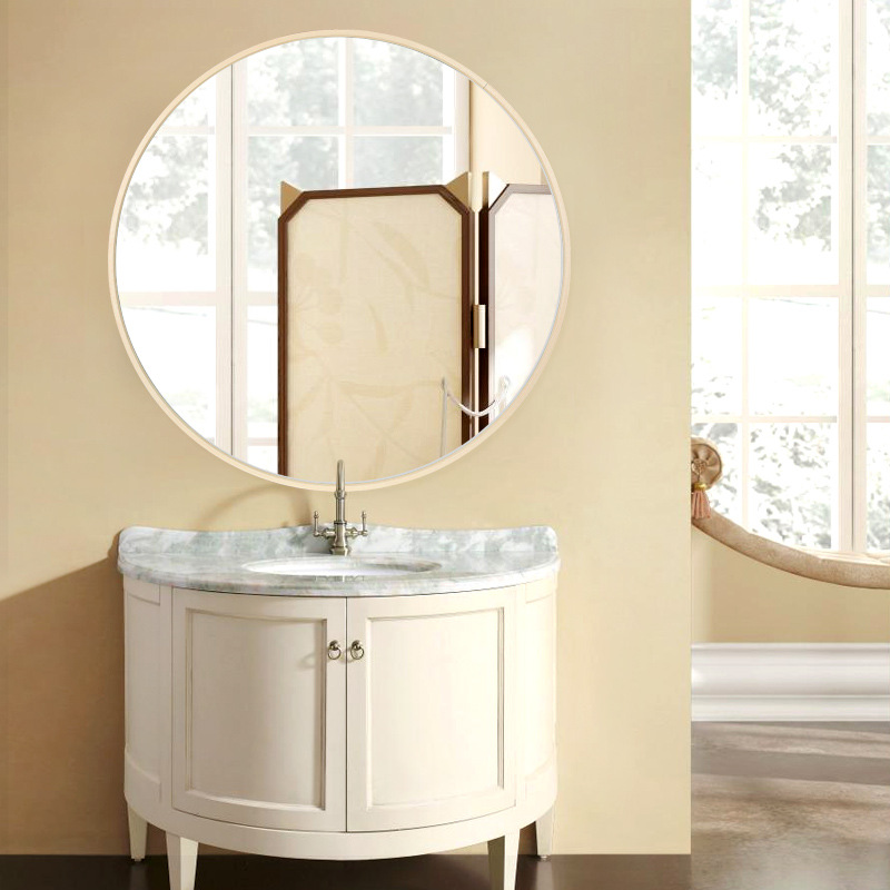 Amazon aluminum alloy mirror wall-mounted toilet dressing mirror wash basin wall-mounted cosmetic mirror export