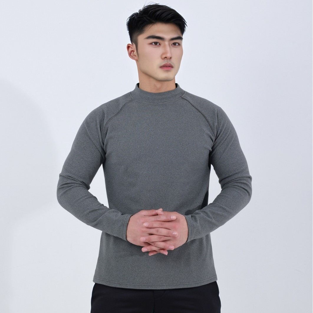 Зимняя футболка с высоким воротником из катанического велюра, теплая, обтягивающая, спортивная, с длинным рукавом