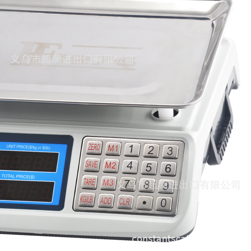 Electronic price scale vegetable and fruit scale LED display stainless steel key electronic bench scale with handle electronic scale