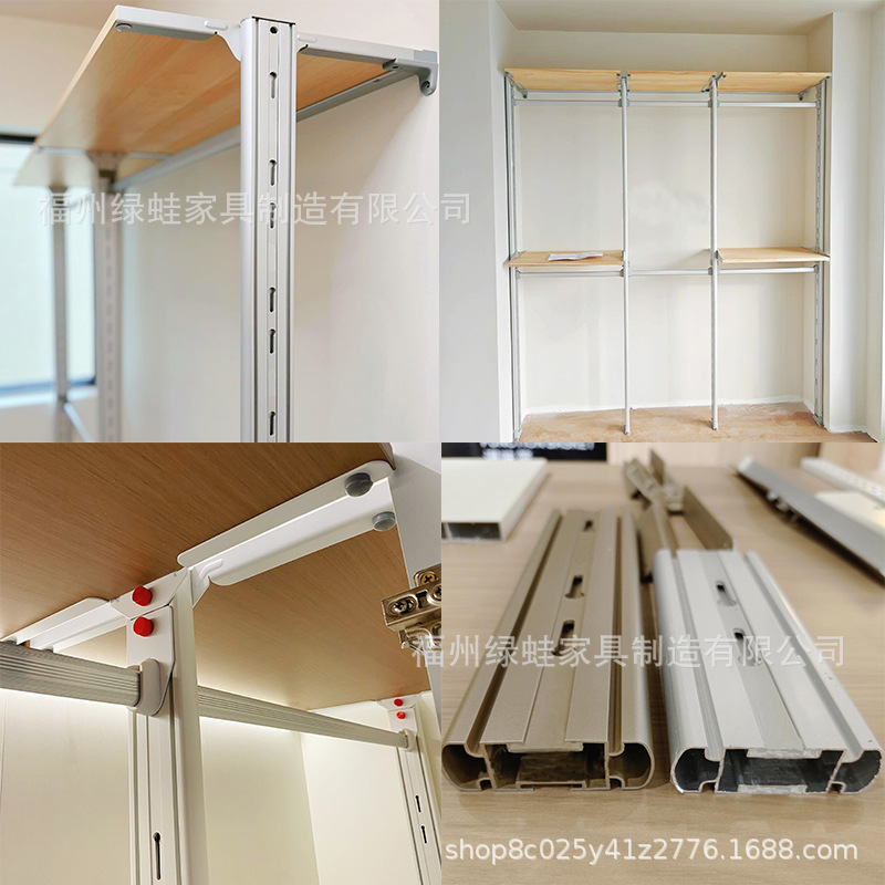 Japanese-Style Metal Wardrobe Column Wholesale Folding Door Storage Cabinet Rust-Proof Durable Simple Assembly Wardrobe Rack