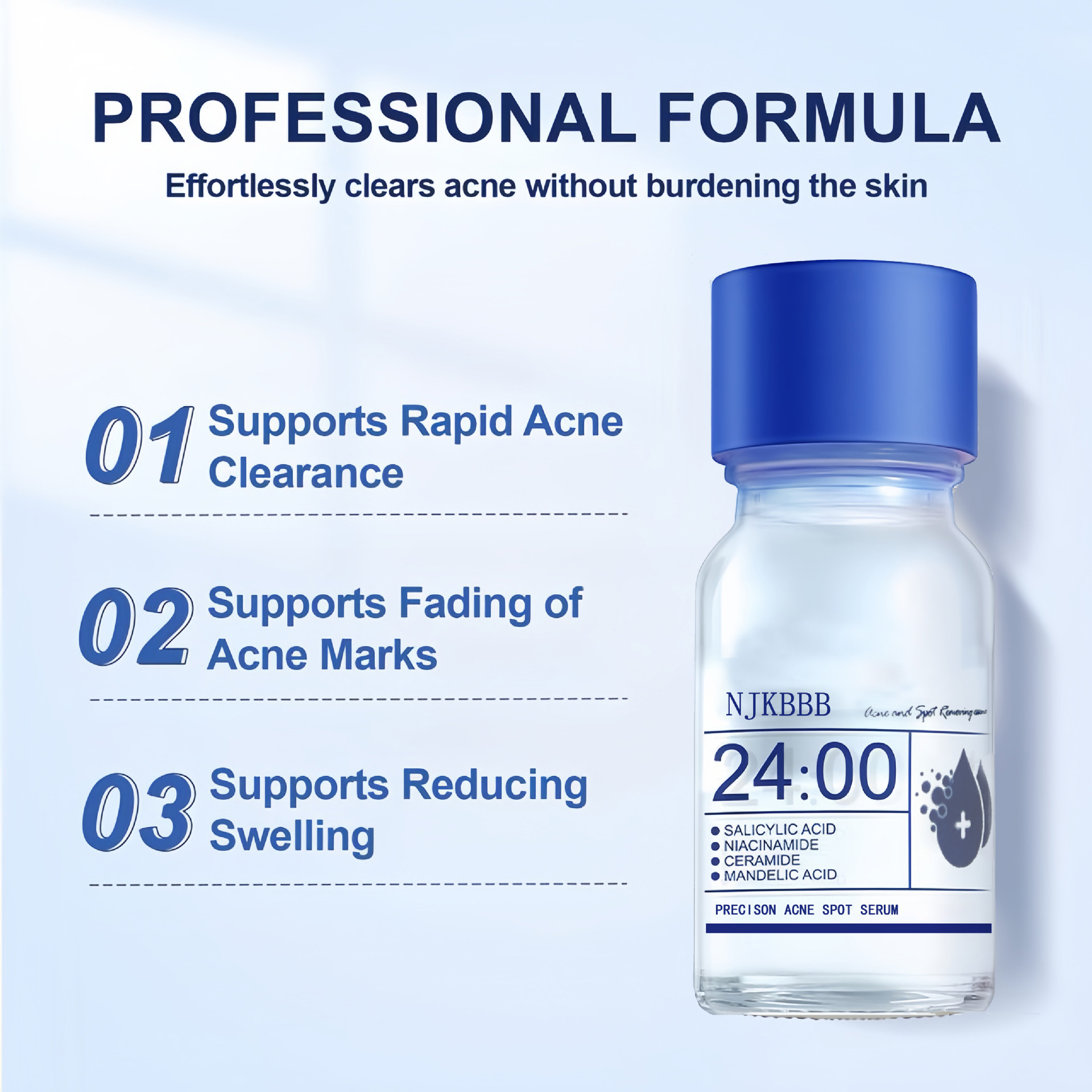 Эссенция против акне, против морщин, увлажняющая и восстанавливающая, осветляющая, подтягивающая, роскошная эссенция с салициловой кислотой, оптовая продажа на английском языке