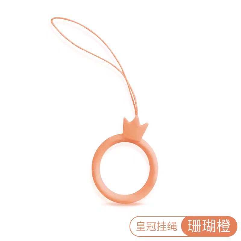 Universal Silicone Phone Lanyard Simple Crown Ring Buckle Silicone Ring Strap Chain Pendant Key USB Flash Drive Lanyard