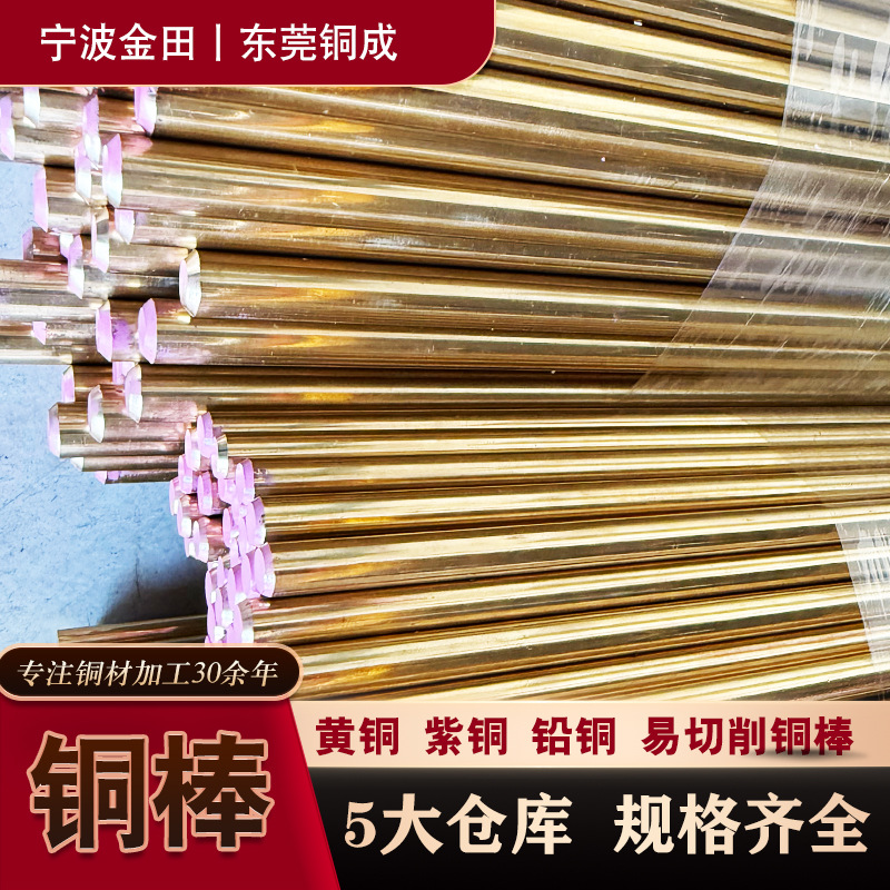 Copper Rod Leaded Brass/Rose Copper Red Copper Copper Plate Easy to Cut H62 H65 H59 T2 Round Rod Solid Specifications