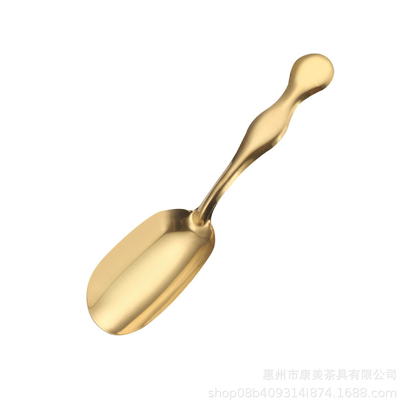Stainless Steel Simple Small Tea Spoon Tea Set Accessory Tea Powder Shovel Coffee Powder Tea Leaf Spoon Portable Tea Shovel