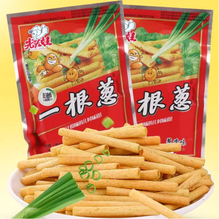 A Bag of Green Onions, Nostalgic and Delicious Office Snacks, Popular Snacks, Casual Puffed Food Snacks