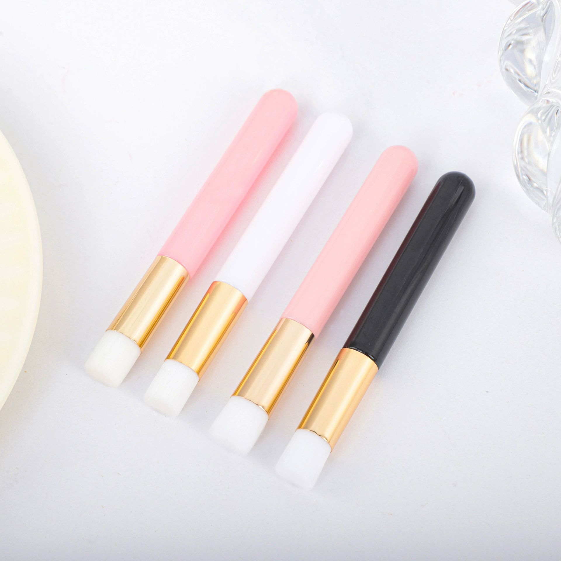 Cross-Border Spot False Eyelashes Mousse Brush Household Cleaning Nose Brush Flat Head Makeup Brush to Remove Blackheads Wholesale