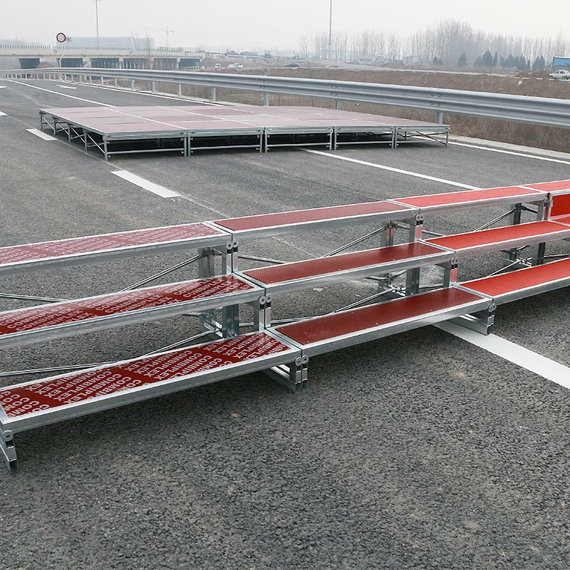 Chorus Steps Three-Layer Movable Folding Stage Steps Campus Group Photo Stage Chorus Steps with Wheels