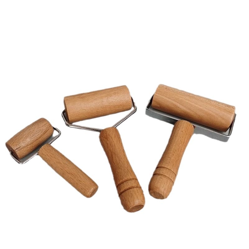 Double-headed wooden handle rolling pin household solid wood roller dumpling skin Beech rolling pin roller flour stick baking tool