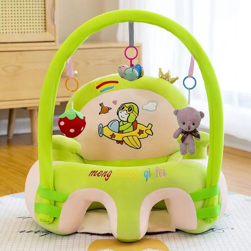 Cartoon New High Backrest Baby Learning Chair Practice Sitting Posture Baby Dining Chair Crystal Super Soft Children's Small Sofa