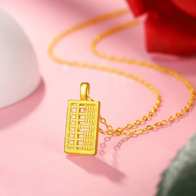 Pure Gold 999 Abacus Pendant 3D Hard Gold Ruyi Small Abacus Pendant to Attract Wealth and Treasure Gifts Directly from the Manufacturer