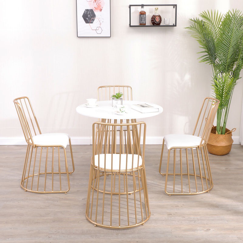 Nordic Dessert Milk Tea Shop Negotiates Light Luxury Internet Famous Table and Chair Combination Marble Cafe Leisure Commercial Table and Chair