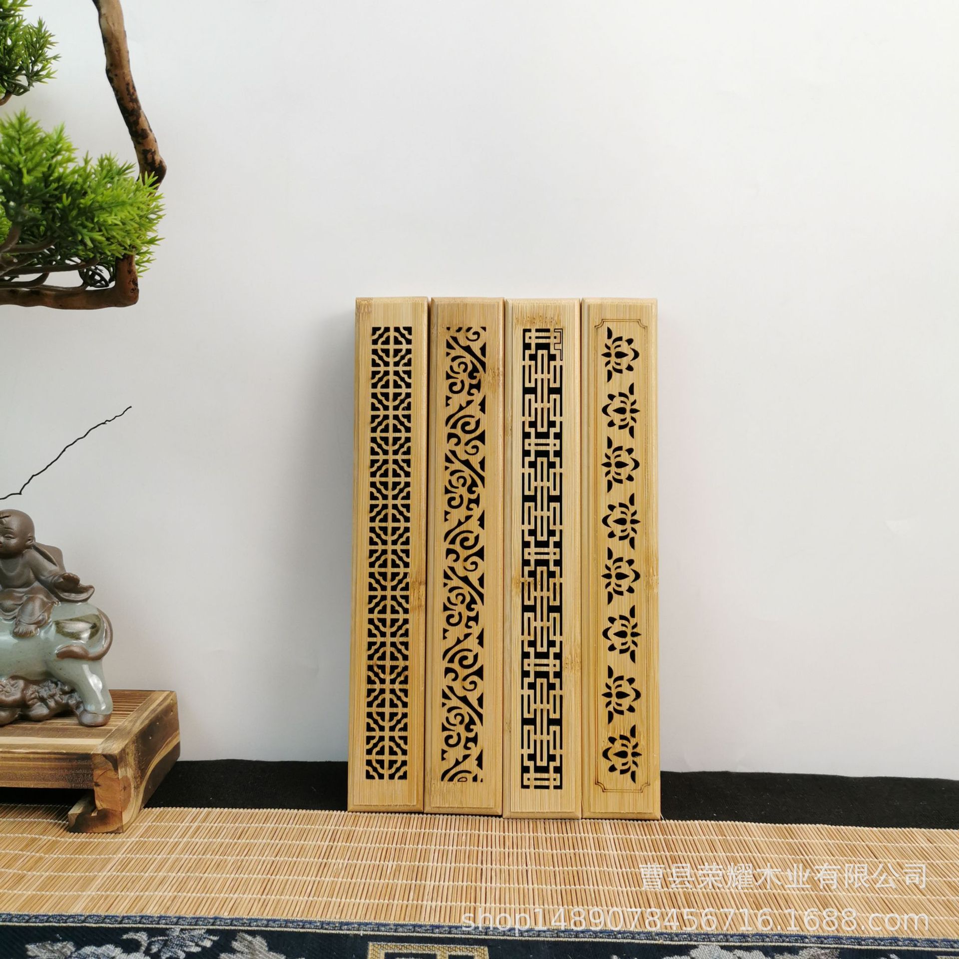 Spot bamboo incense box bamboo thread incense box lying incense burner household indoor sandalwood burner incense way aromatherapy burner lying incense box