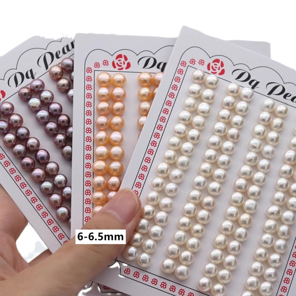 Natural Freshwater Pearl Bread Beads Half-hole Bread Steamed Bread Pearl Wholesale Earrings Accessories Zhuji Pearl