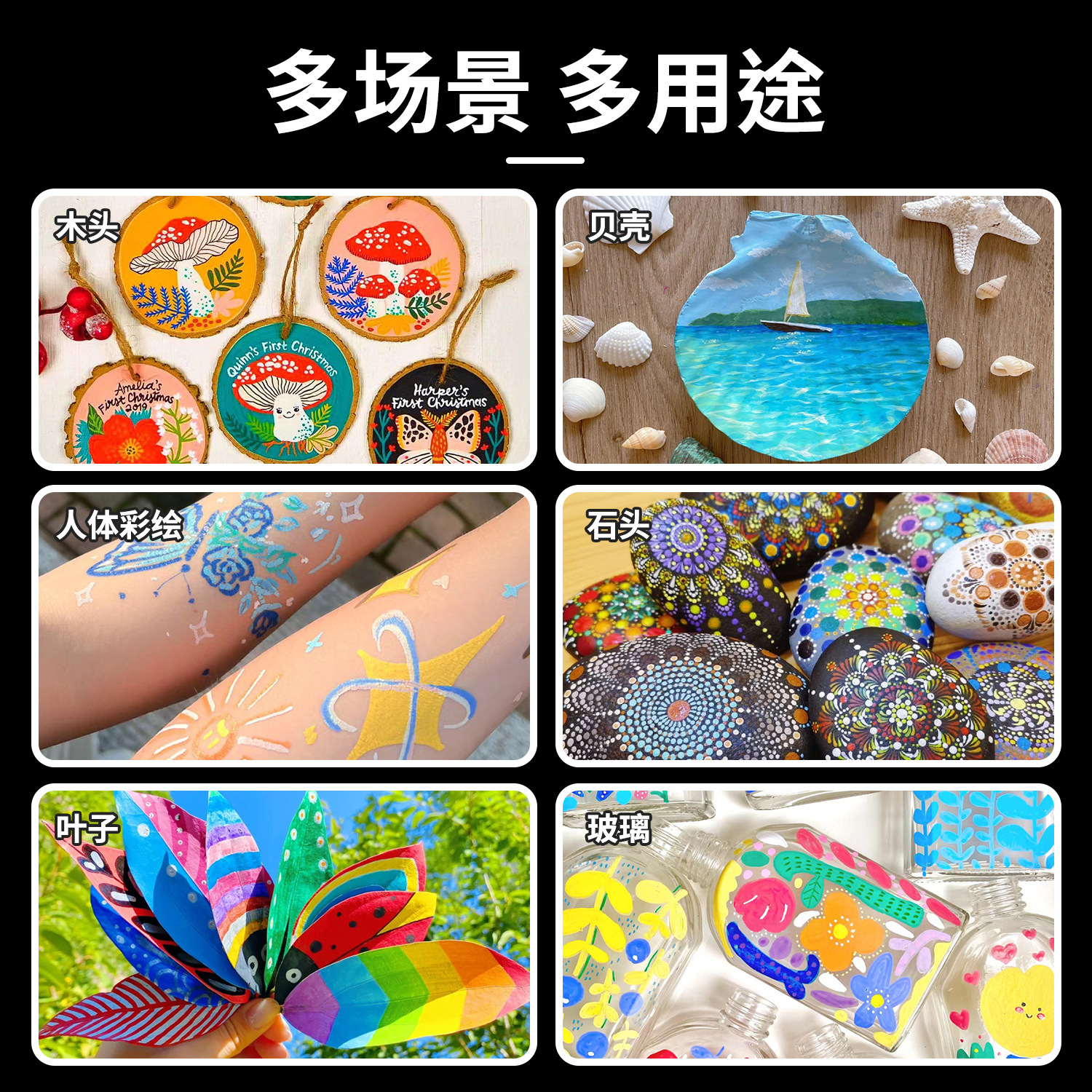 Overseas Direct Liquid Black and White Soft Tip Acrylic Pen for Journaling, High-Gloss Art, Special Black Card Painting, DIY Album, Water-Based