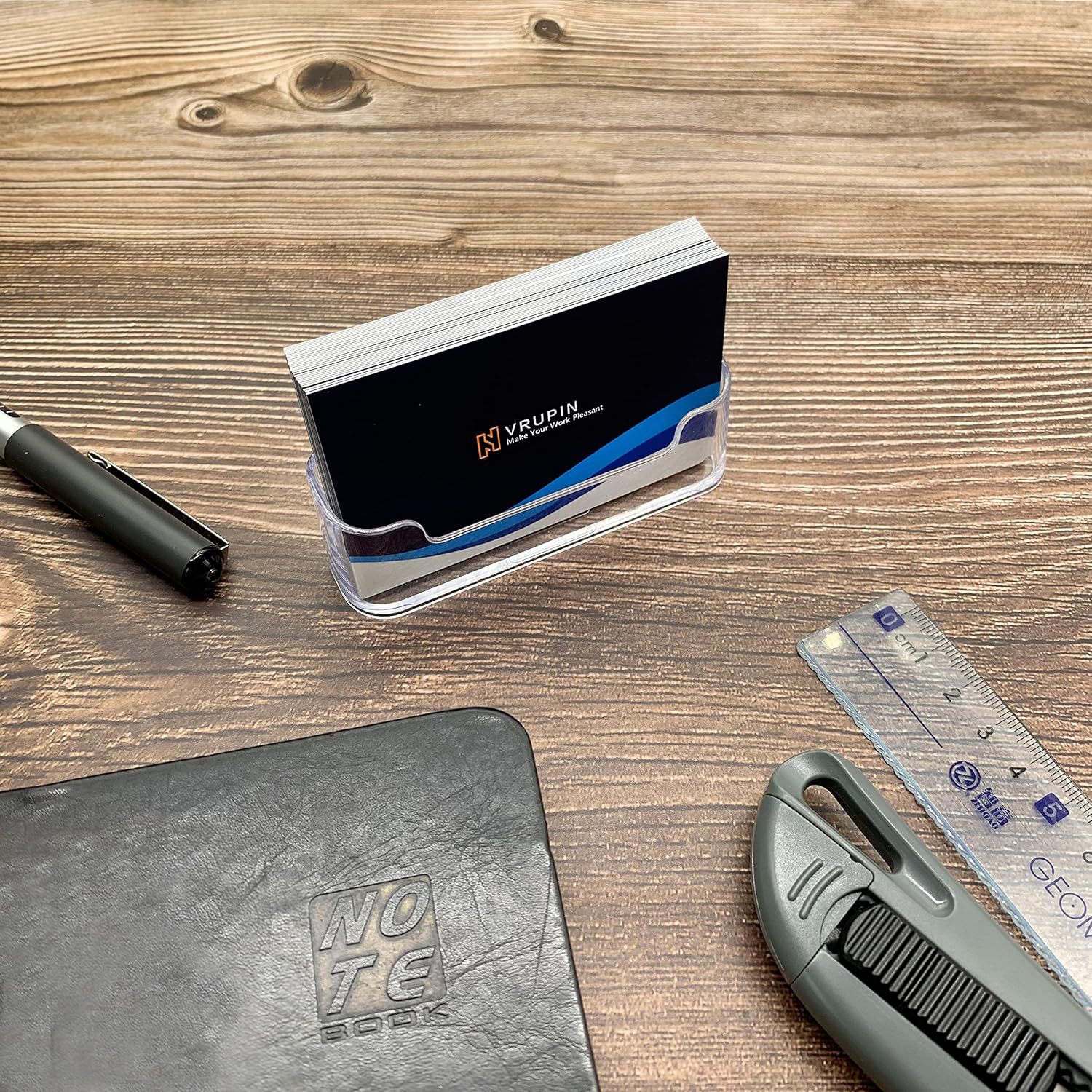 Amazon Cross-Border Transparent Plastic Business Card Holder Acrylic Business Card Holder Business Card Storage Box Business Card Display Stand