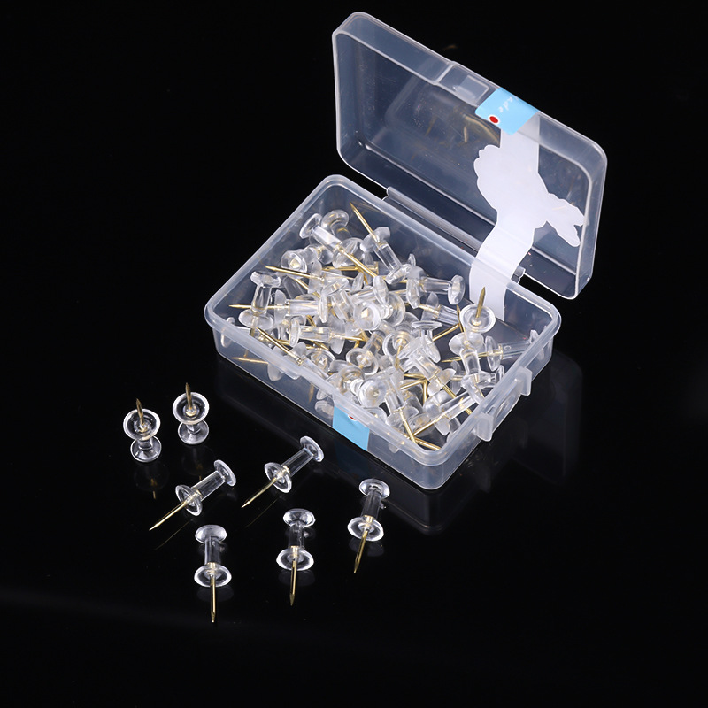 100 коробок золотых прозрачных кнопок, креативные художественные кнопки для фиксации, маркировки, декорирования фотостен