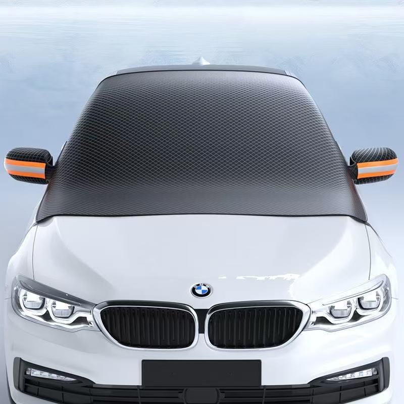 Car Magnetic Snow Shield Thickeneded Aluminized Snow Shield Winter Front Windshield Anti-Snow and Anti-Freeze Magnetic Half-Cover Car Cover