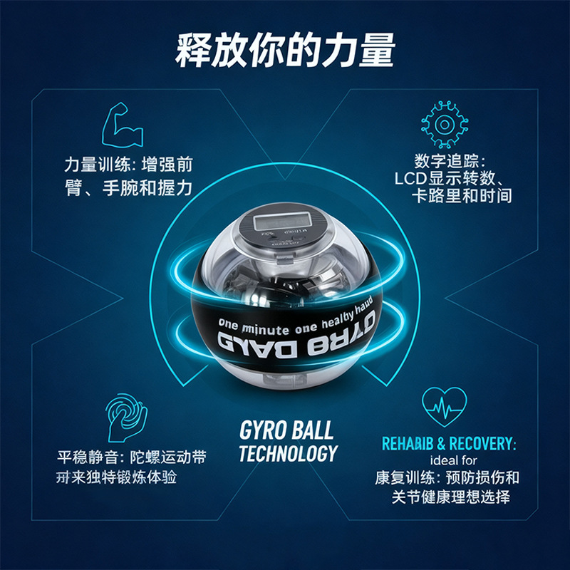 Wrist Strength Ball with Smart Counting, Silent Grip Strength Ball, Direct Sales from Manufacturer, Grip Strengthener, Wrist Strength Ball