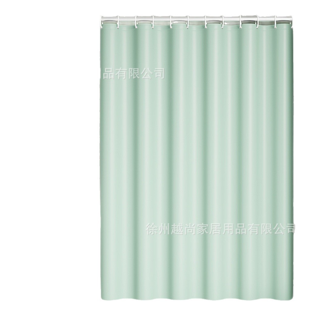 Cross Border Hot Sale Shower Curtain Solid Color PEVA Waterproof Mildew Proof Bathroom Door Curtain Toilet Curtain Telescopic Rod suit Factory