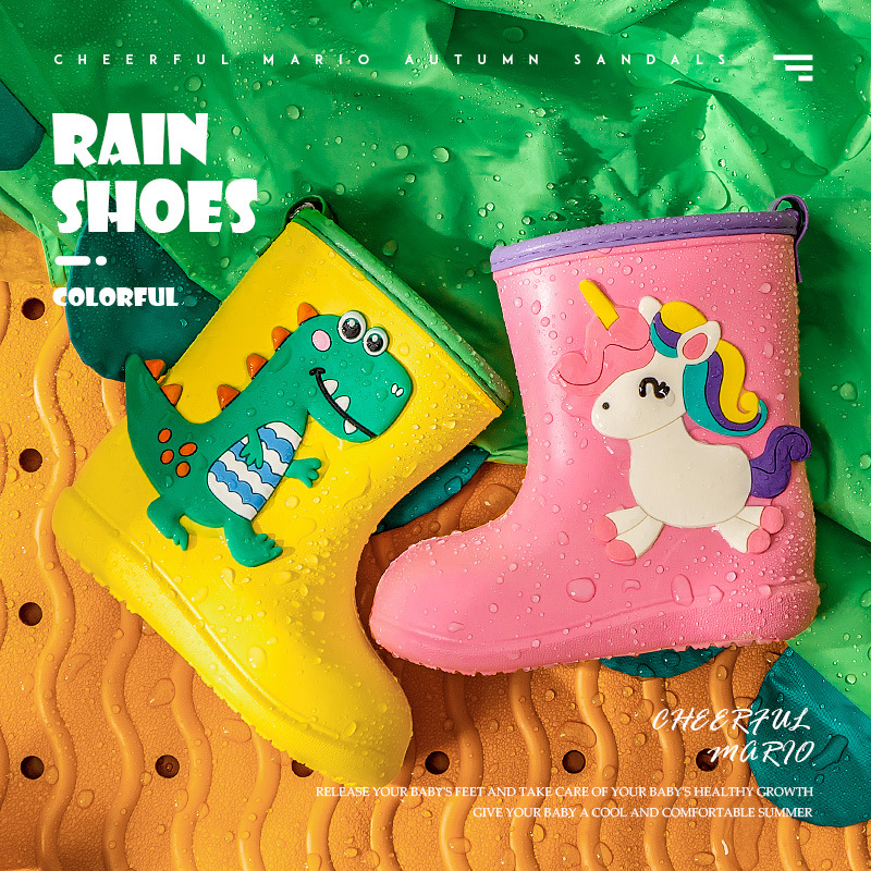 Happy Mary Summer Children's Rain Boots Cartoon Figure Boys and Girls Rain Boots eva Student Rubber Shoes Four Seasons Children's Water Shoes