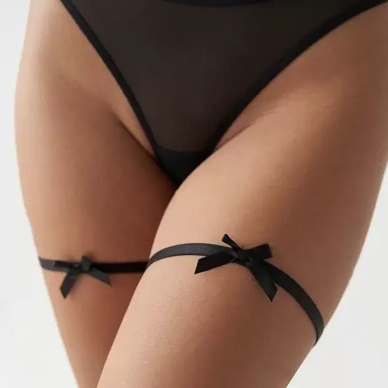 Cross-Border Foreign Trade Manufacturers Direct Sales New Bow Leg Ring Jewelry Elastic Garters Thin Garters Leg Accessories