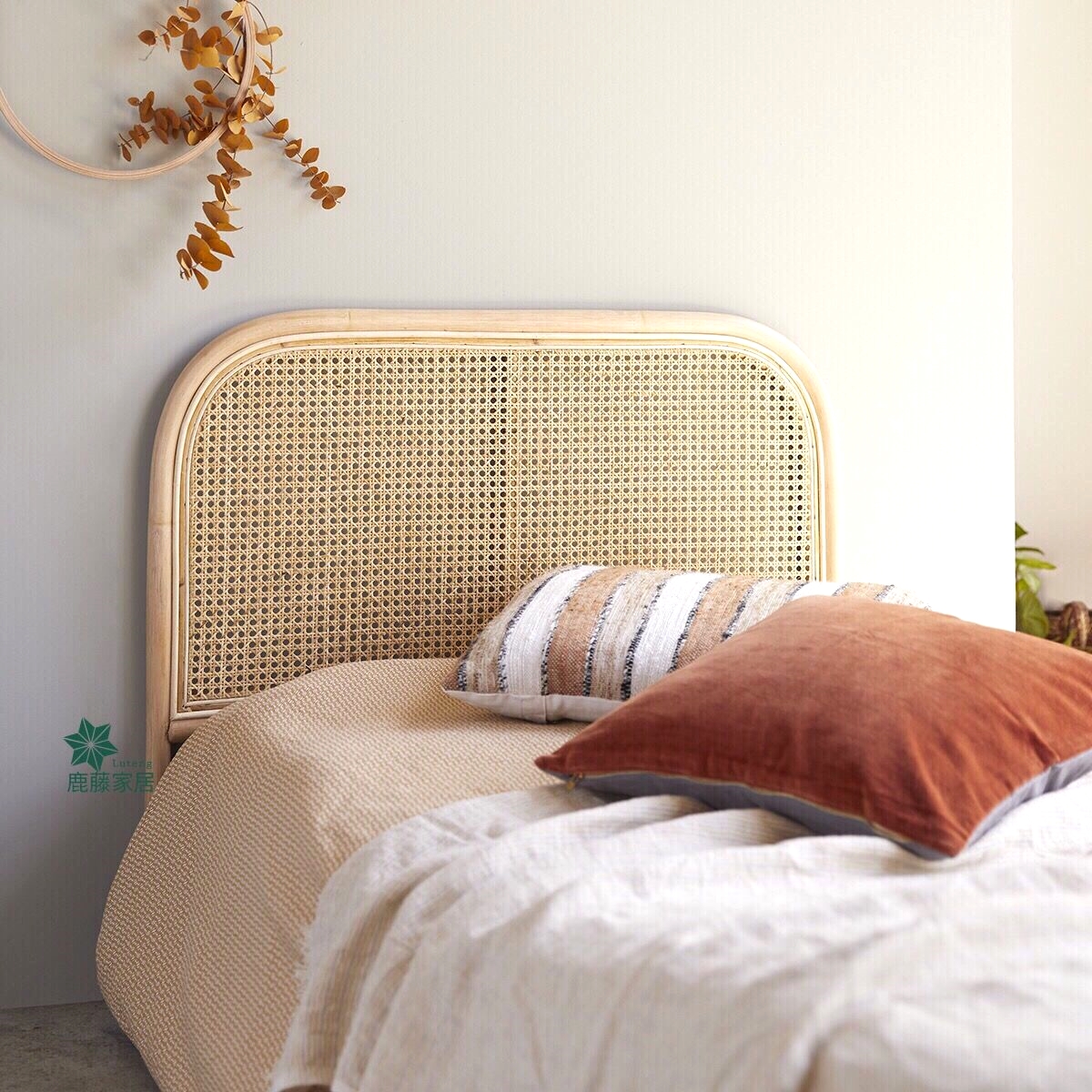 Ins Rattan Headboard Bed Backboard B&B Hotel Scandinavian Simple Bedside Decorative Board