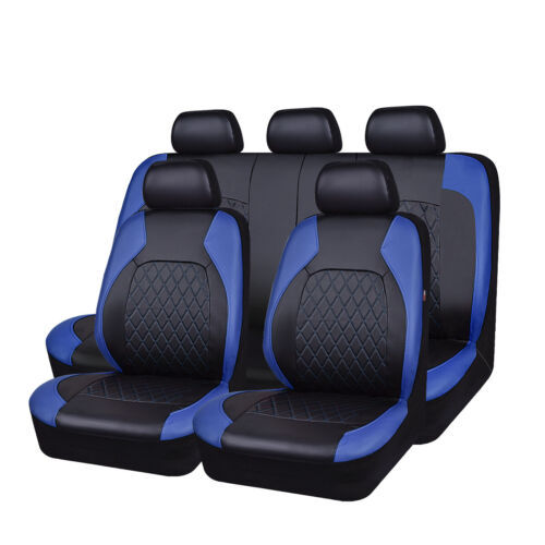 Lingge Cross-Border Pu Leather Export Car Seat Cover Quilted Embroidery Bracket Leather 9-Piece Set Universal Factory Direct Sale