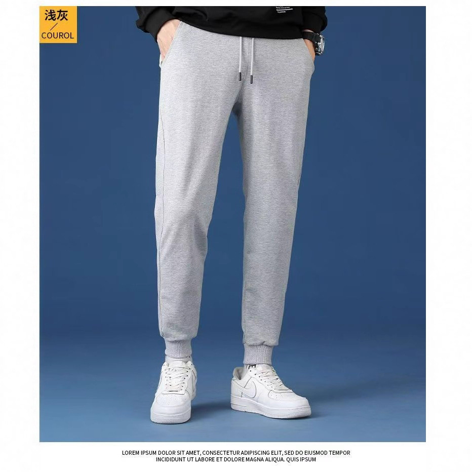 Autumn and Winter Men's Sports Pants Wholesale Fleece-Lined Casual Cotton Pants Men's Versatile Breathable Loose Leggings Sweatpants Trendy Trousers