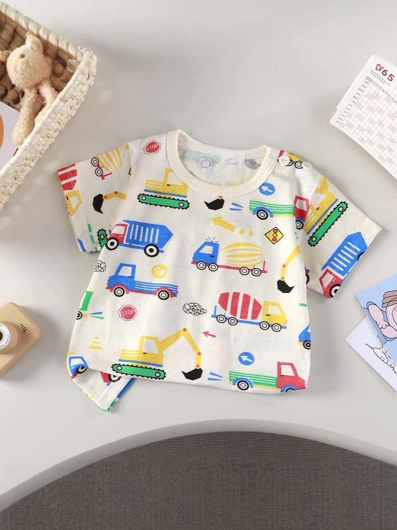 Children's short-sleeved T-shirt cotton girls summer baby baby summer children's clothing new boys' jacket a generation of hair