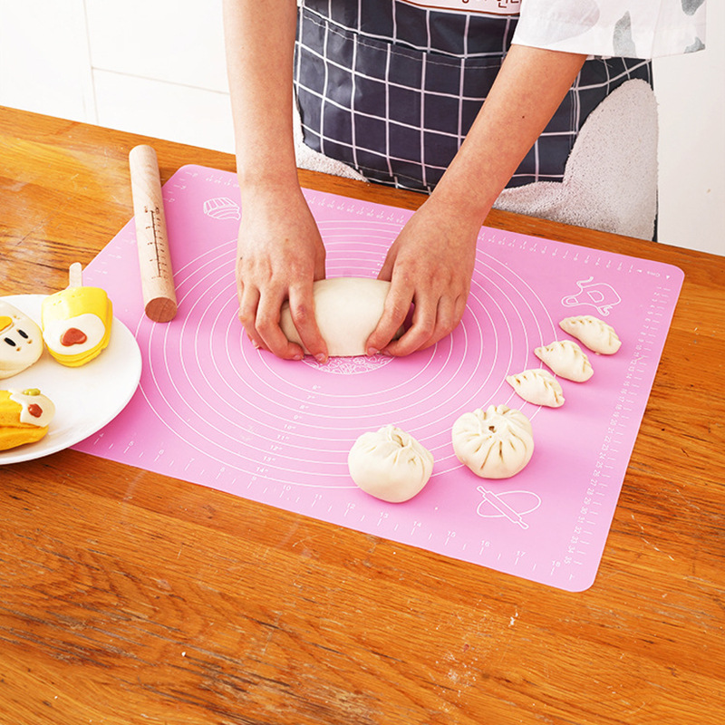 Household easy storage silicone kneading mat thickened dough rolling mat food grade non-stick dough cutting board large baking mat