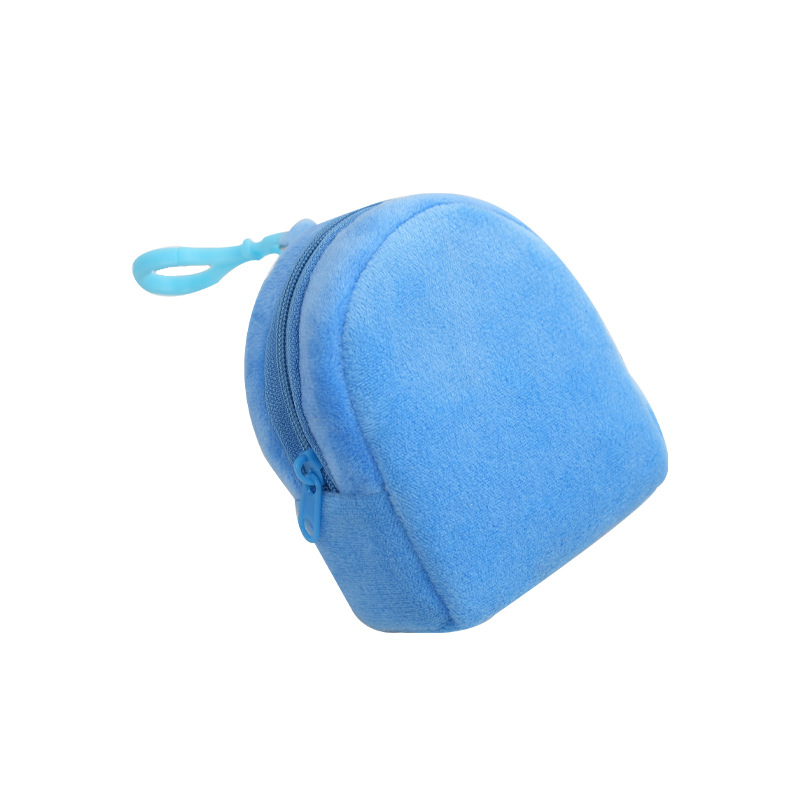 Candy color plush small schoolbag solid color backpack simple cute solid color coin bag backpack ID card bag wholesale