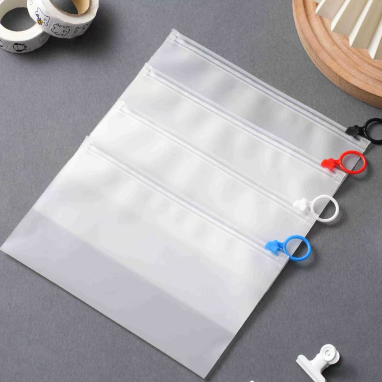 Wholesale Clothing Zipper Bag Plastic Frosted File Bag Transparent Ziplock Bag Jewelry Clothing Packaging Bag