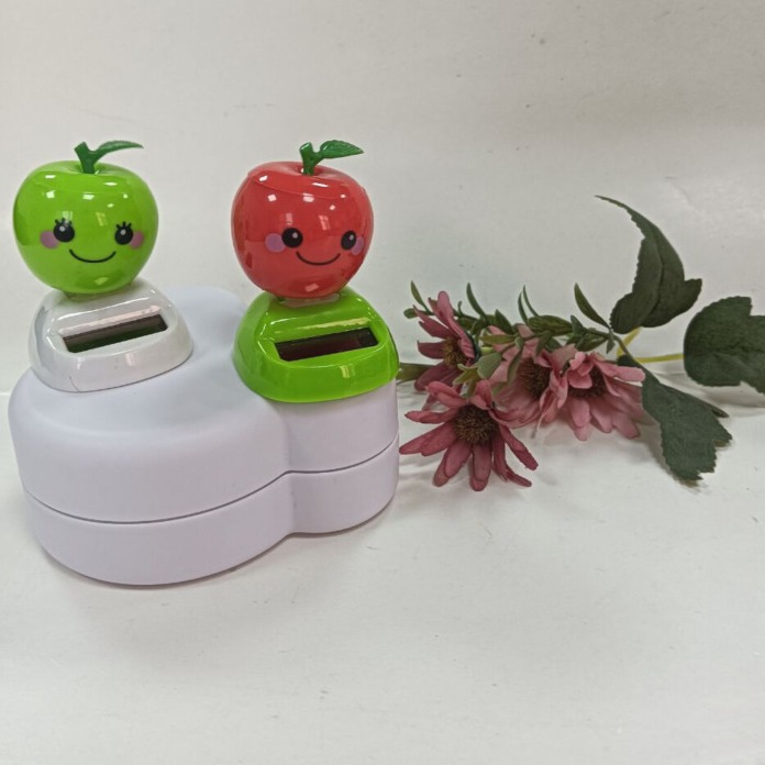 Hot Selling Apple Moving Solar Car Ornaments,left and Right Swing Toys
