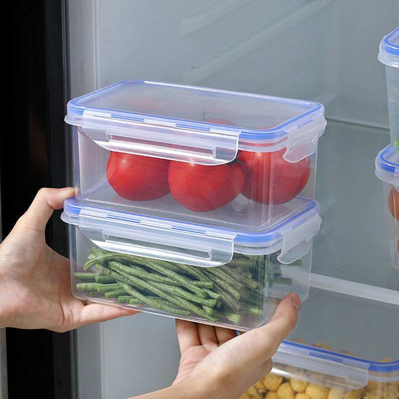Kitchen Refrigerator with Lid Rectangular Crisper Transparent Sealed Microwave Heat-Resistant Plastic Food Box Fruit Storage Box