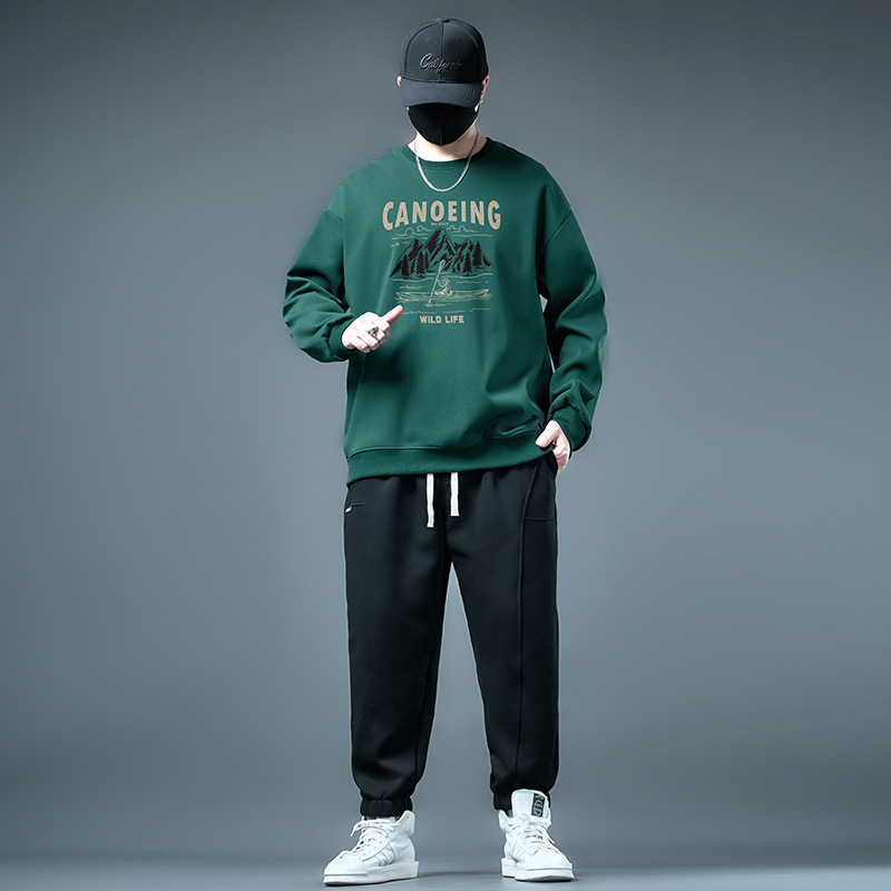 74053-Boating Forest G619-Black-854 Guard-Black-Pure-720 Pants Set Plus Size Trendy Casual