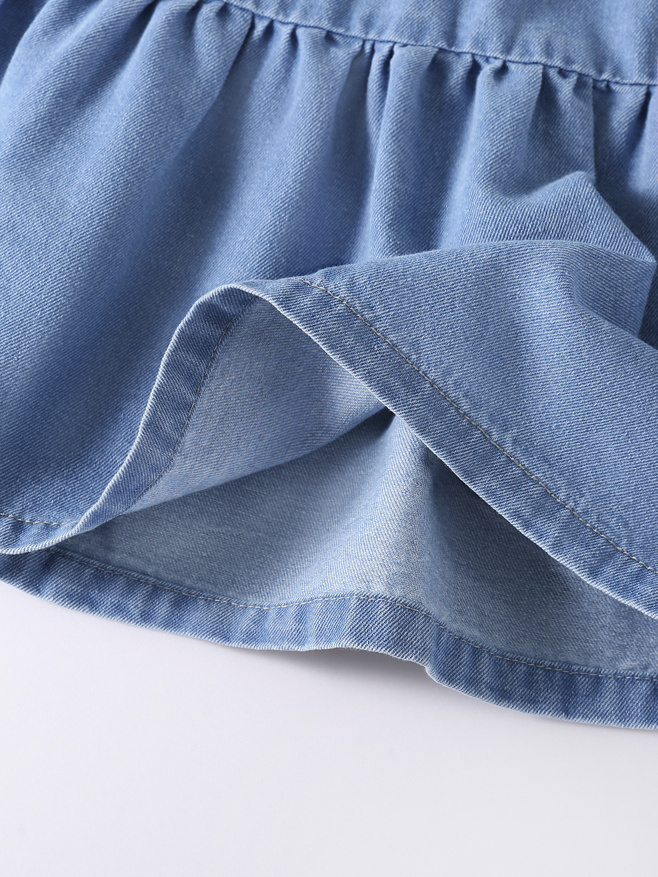 Cross-border retro elastic waist stitching Denim skirt women's spring and summer 2025 slim long A- shaped umbrella skirt multi-layer