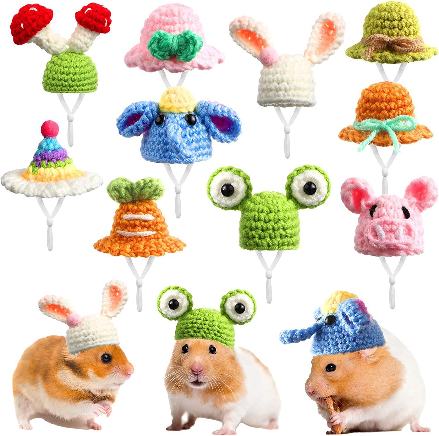 Mini Knitted Hand Hook Pet Hat Hamster Hat Parrot Hat Knitted Pet Small Hat Lizard Snake Hat