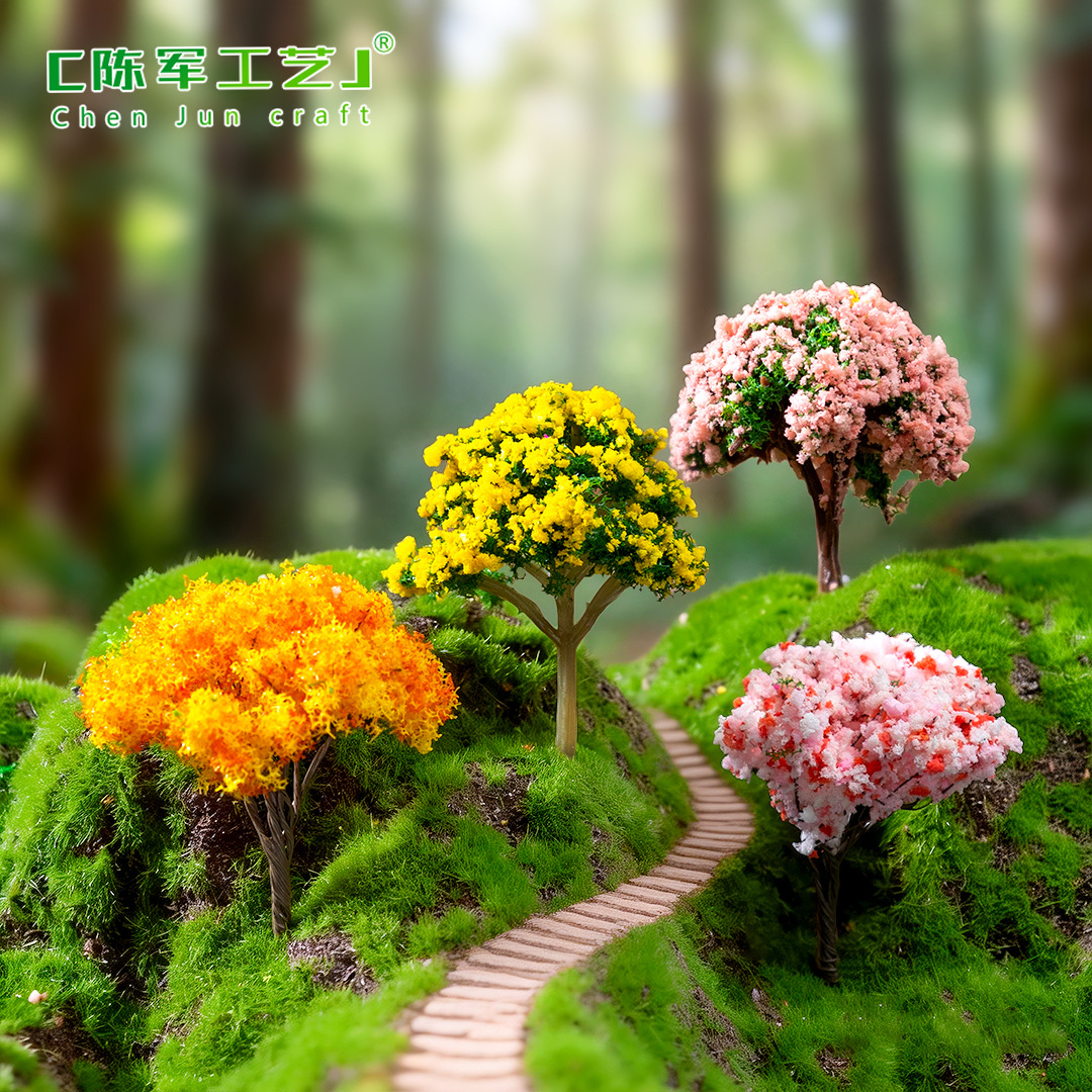 Micro-Landscape Artificial Christmas Tree, Artificial Flowers, Cherry Blossoms, Succulents, Zakka Moss Landscaping Decorations, Accessories, Small Ornaments