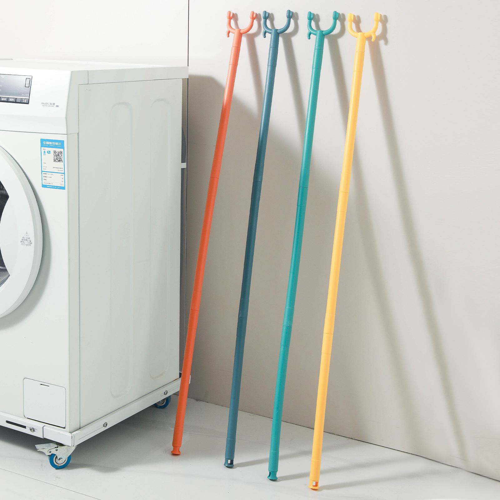 Factory wholesale adjustable length plastic clothes fork balcony clothes fork clothes pole portable clothes pole