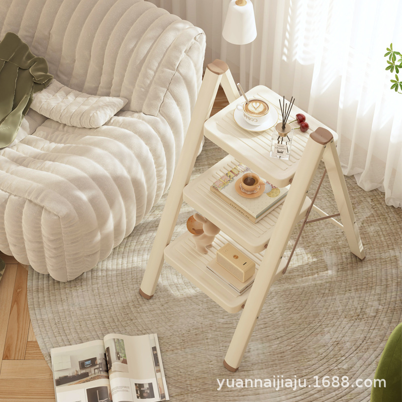 ✅ Household Folding Thickened Herringbone Ladder Red House Ladder Stool Ladder Moving Gift Light Luxury