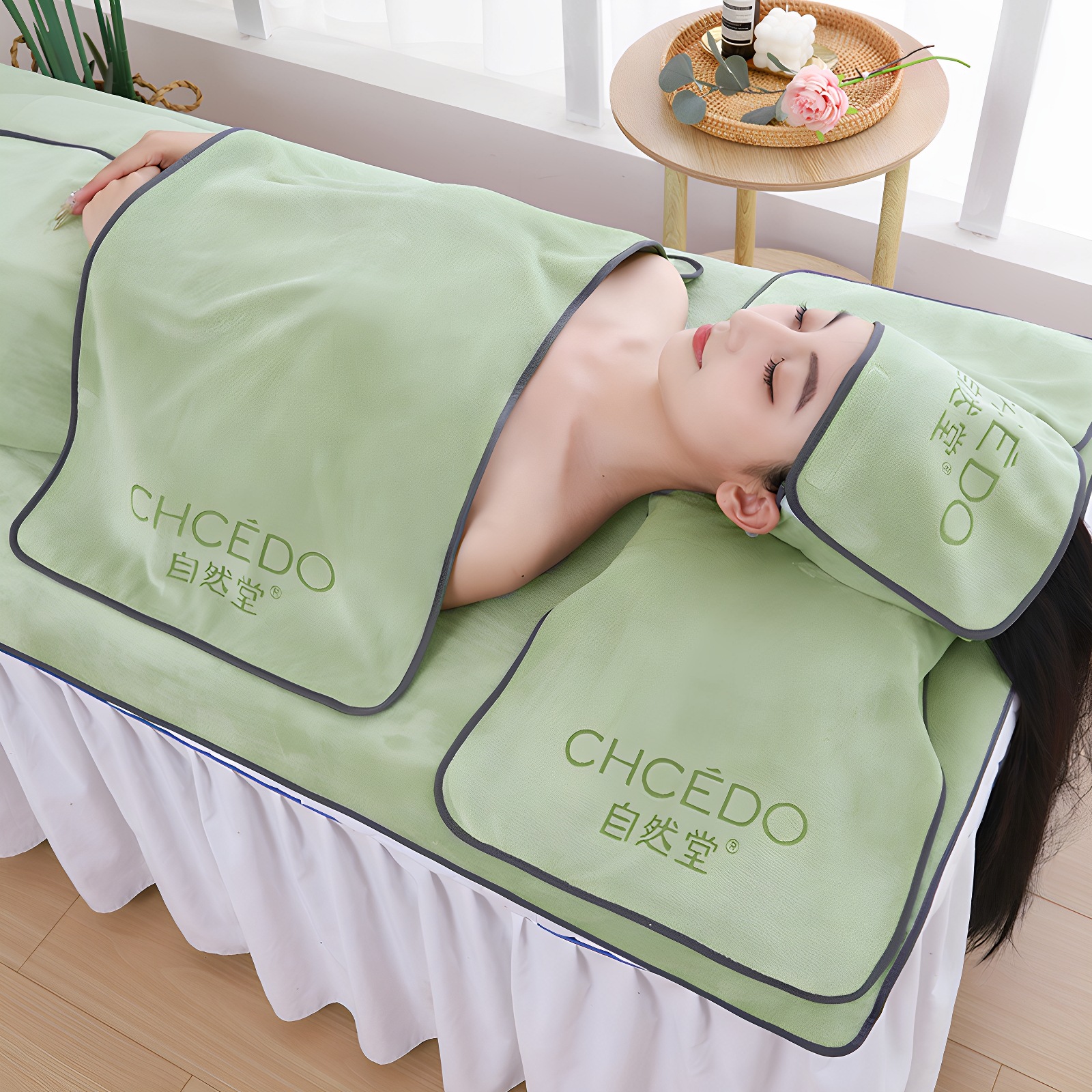 High-End Beauty Salon Special Towel Skin Management Pillow Towel Chest Towel Classy Gray Bed Towel Soft and Absorbent Logo