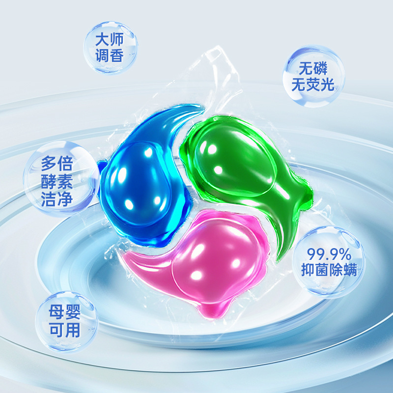 Source Factory Customized Laundry Beads for Color Protection, Fragrance Retention, Cleanliness, Softness, Antibacterial, Anti-Mite, Multi-Effect Laundry Balls Oem