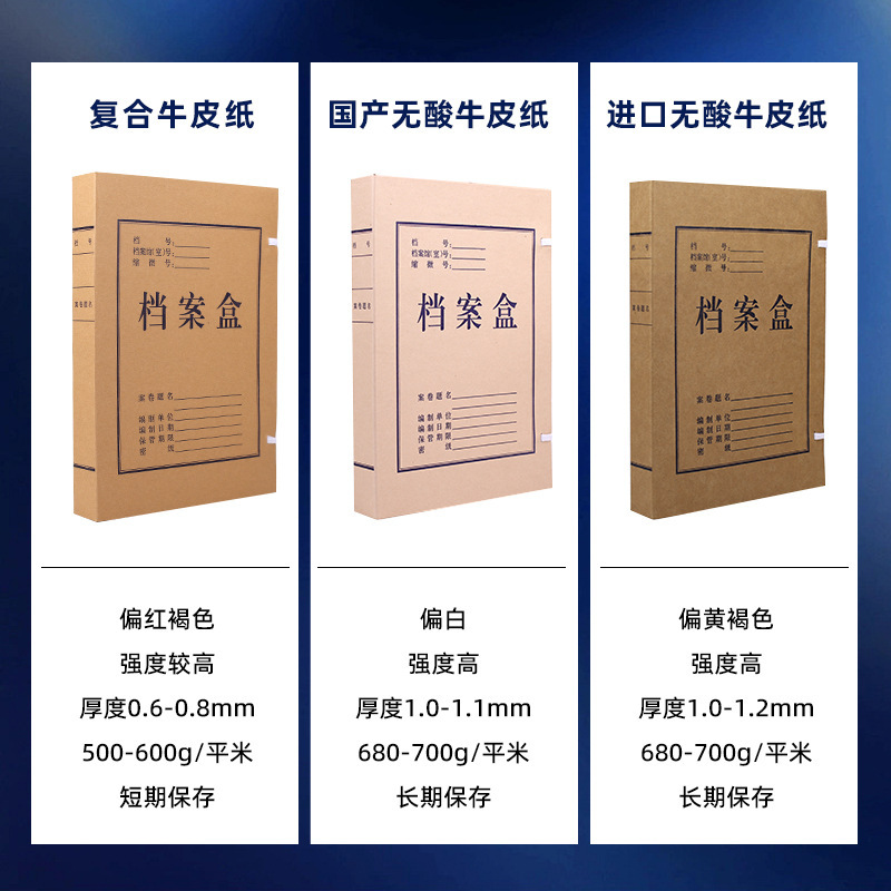 Customized Kraft Paper File Box, Thickeneded Large-Capacity File Box, Printed Logo Kraft Paper File Box