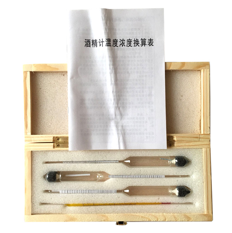 Three Sets of Alcohol Meters, Homemade Liquor Testers 0~40~70~100 Degrees Glass Hydrometer Density Meter