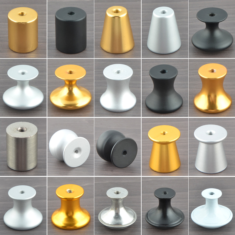 Aluminum alloy single hole handle round gold simple cabinet cabinet drawer stainless steel wardrobe door handle wholesale