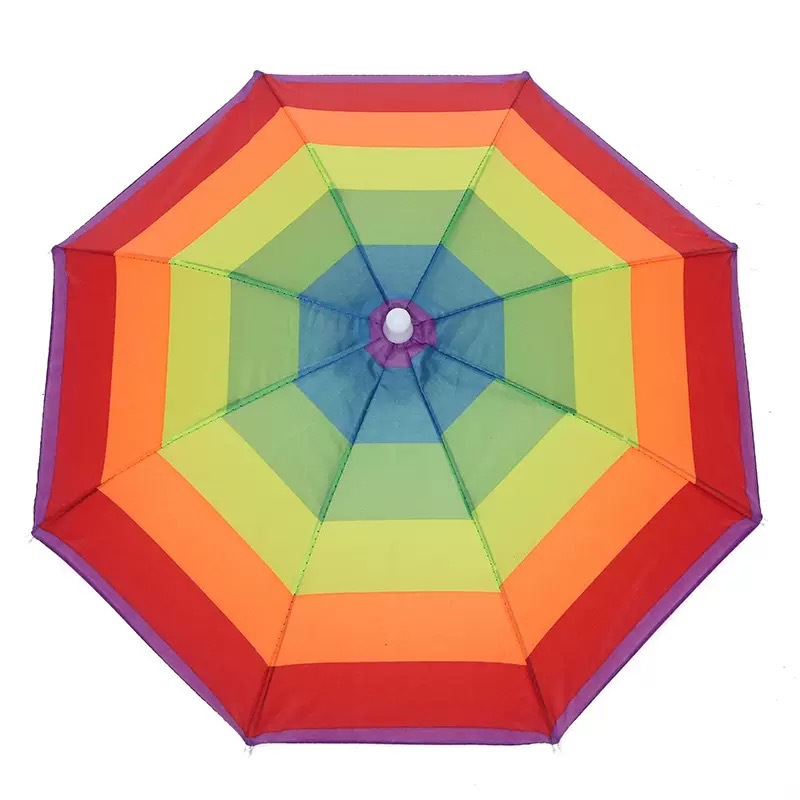 Watermelon Umbrella Factory Direct Sales Rainbow Headwear Umbrella Fishing Hat Umbrella Adult and Children Outdoor Folding Umbrella