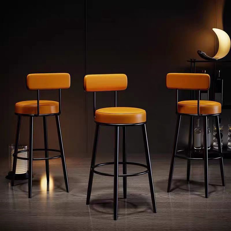 Nordic High Bar Chair, Simple and Modern, Suitable for Home Use, Leisure Bar Stool, Coffee Shop, Eyewear Store Bar Chair, Backrest Chair, High Stool