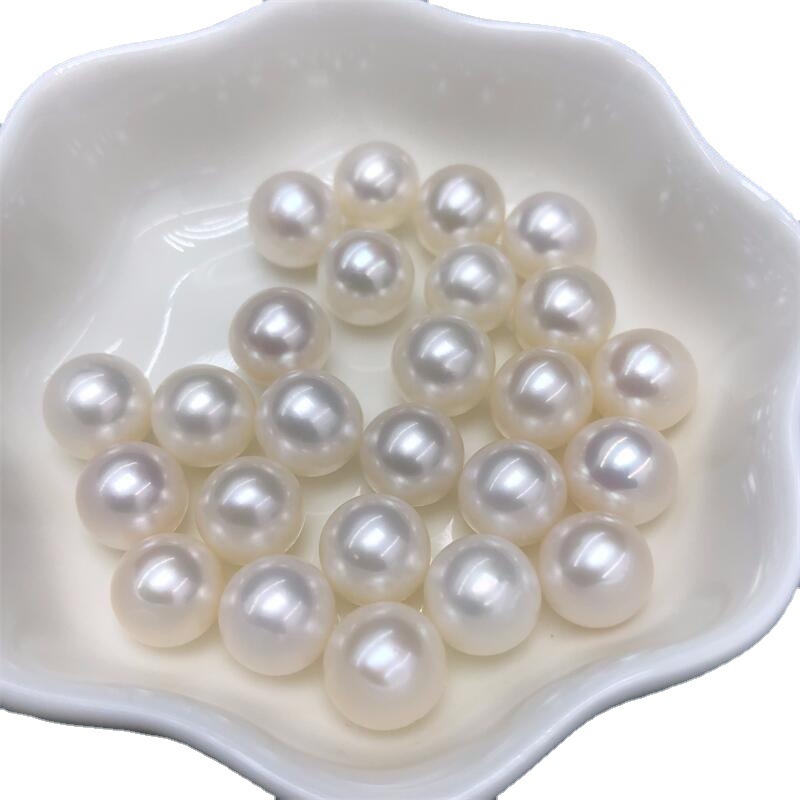 Freshwater pearl round beads naked beads 6-10mm round beads loose beads luster integrated goods cost-effective granular pearls