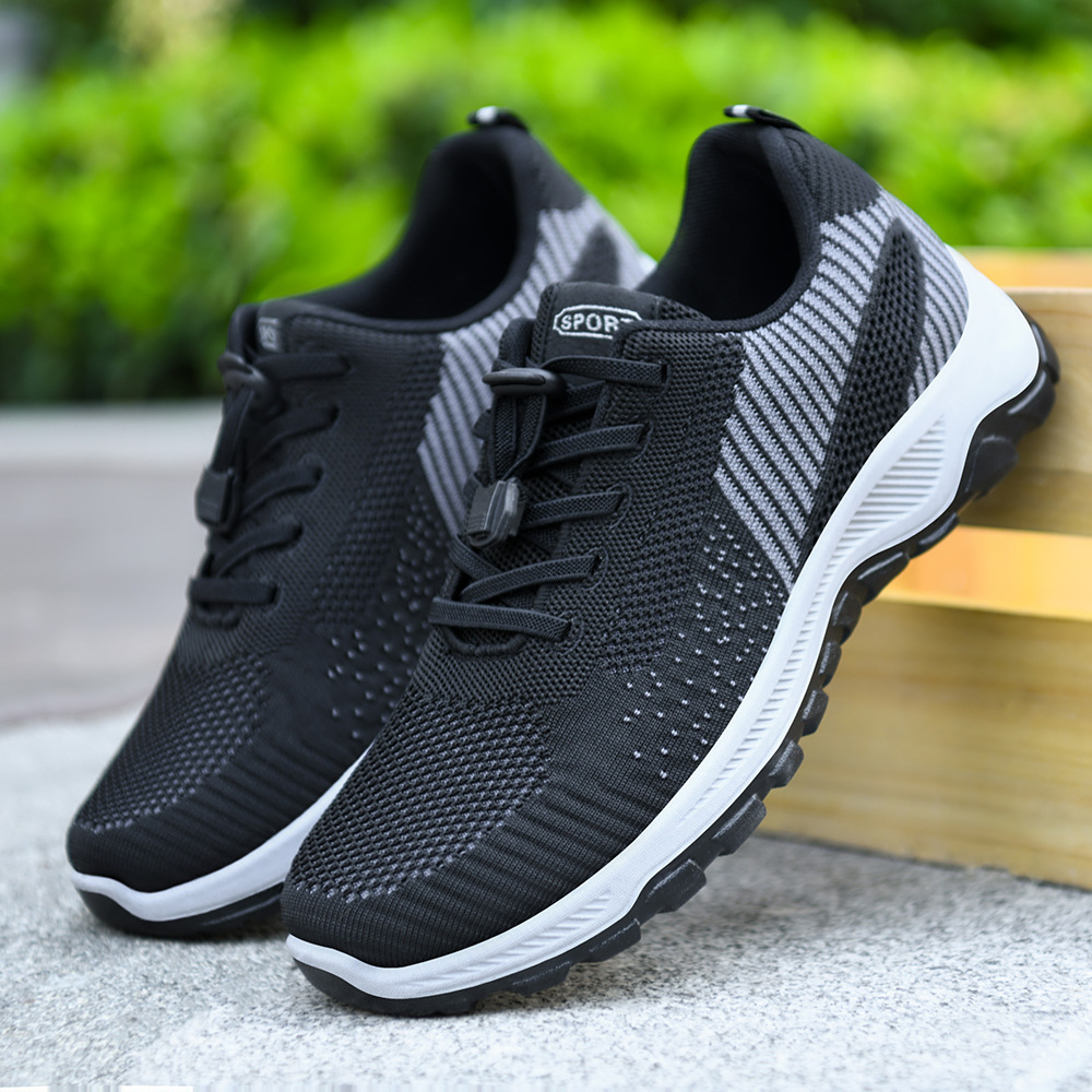 Men's Walking Shoes 2026 Spring New Travel Shoes Comfortable Middle-Aged and Elderly Soft-Soled Running Shoes Elderly Couple Sports Shoes